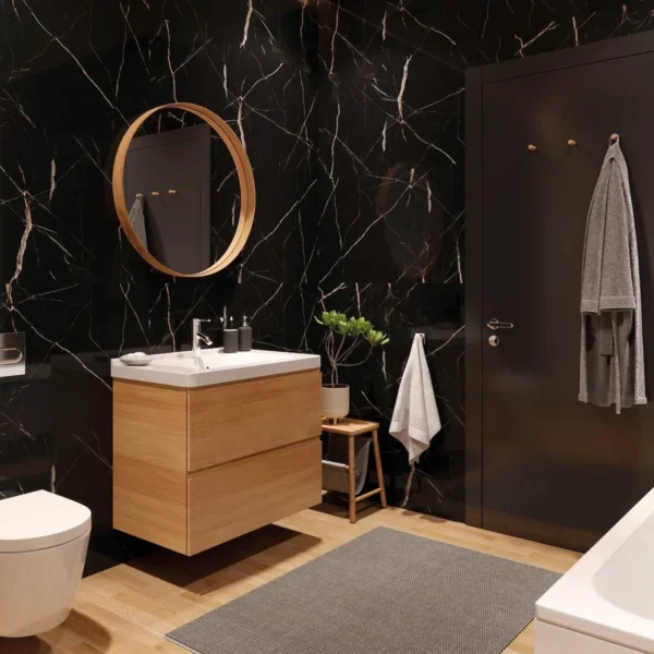 bathroom with spc panels