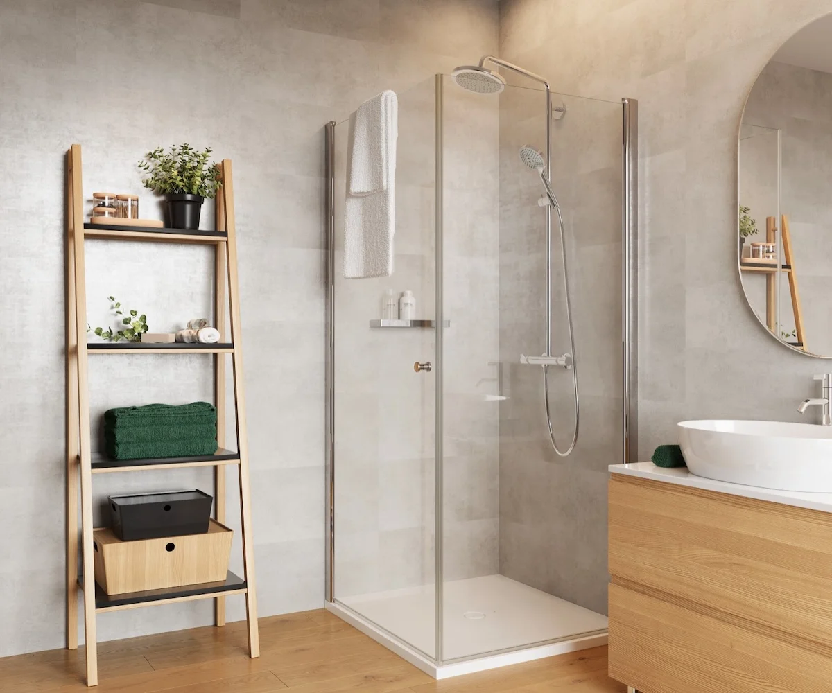 image of a bathroom with spc panels and shower