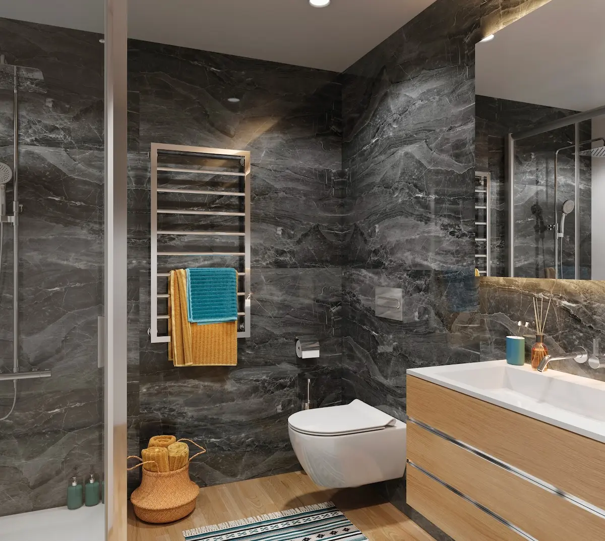 image of a bathroom with spc panels