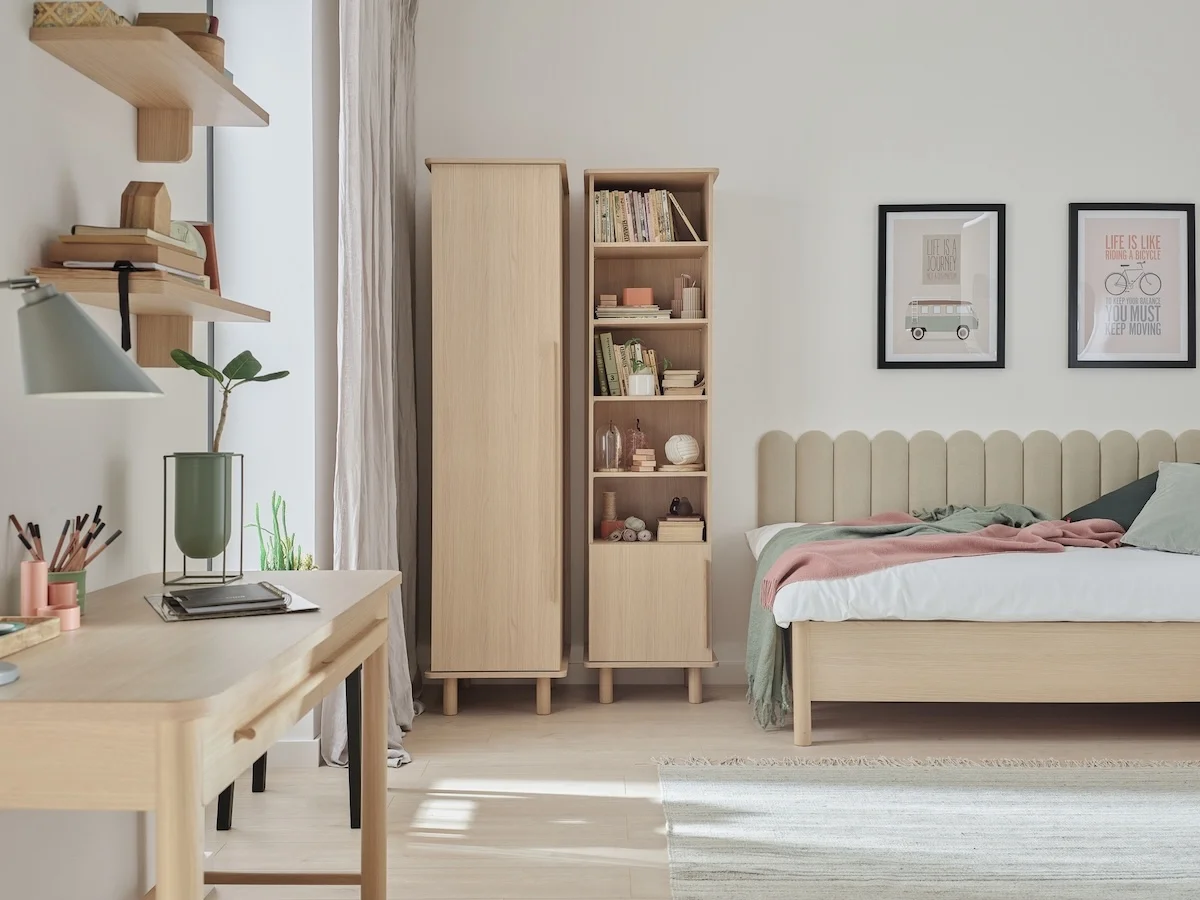 kids room with upholstered panels