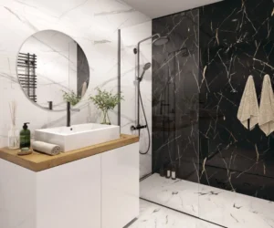 Calacatta Black bathroom