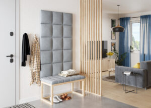 Upholstered panel Square Gray entrance