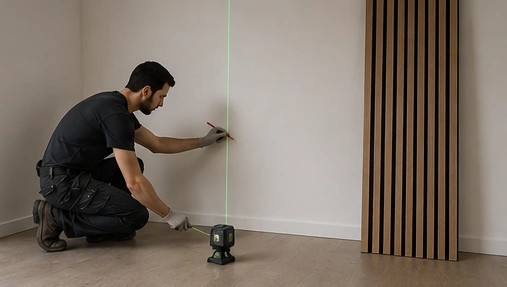 a man measuring