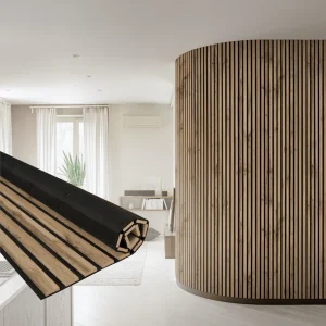 Pecan acoustic panel curve