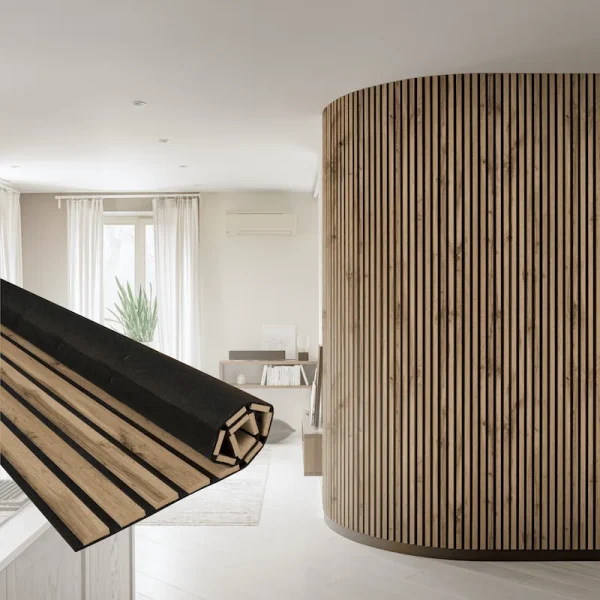 Pecan acoustic panel curve