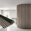 Vintage oak acoustic panel curve